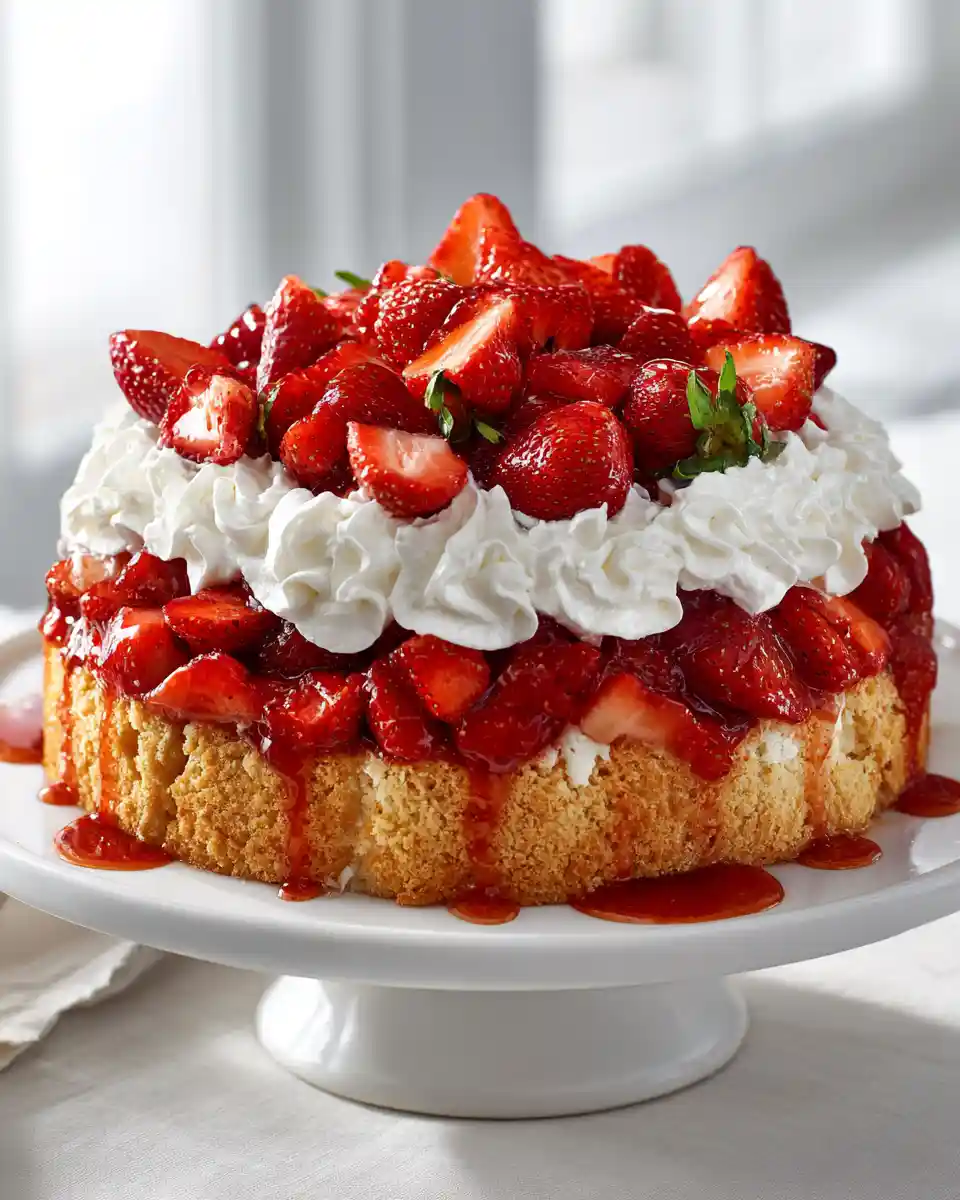 large strawberry shortcake dessert