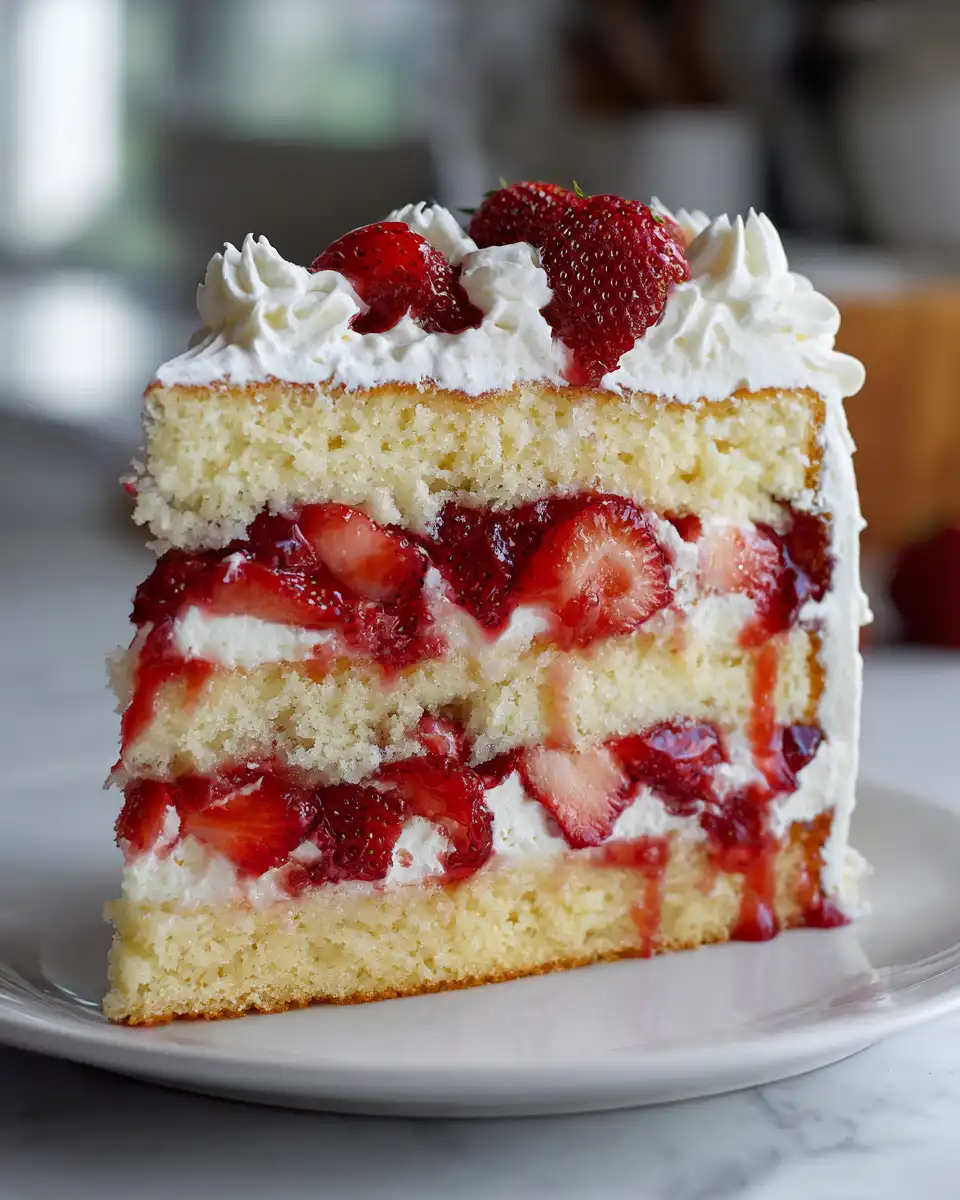 vanilla strawberry shortcake slice