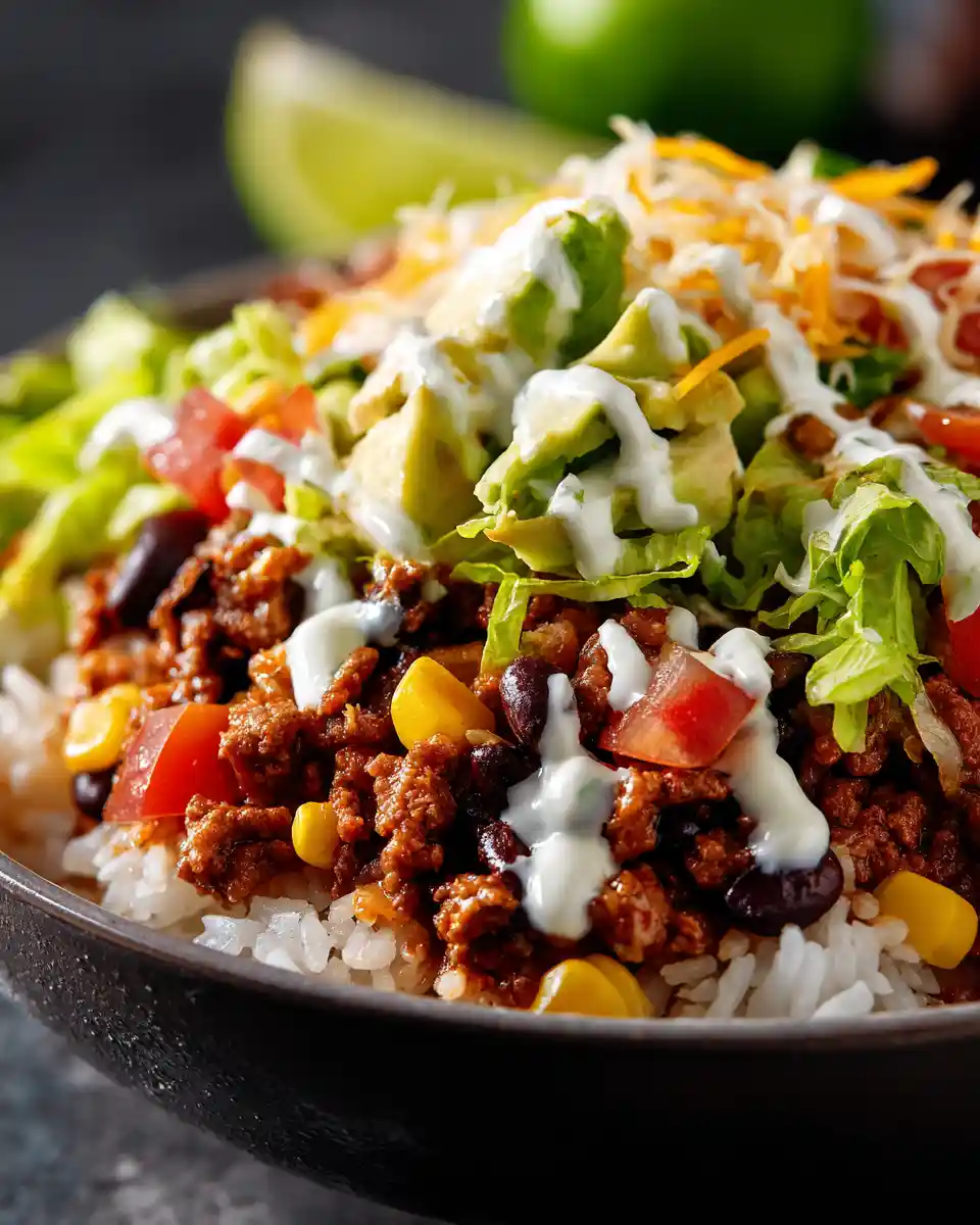 Ground Beef Taco Bowl Recipe Easy High Protein Dinner Bowl ground-beef-taco-bowl-recipe-easy-high-protein-dinner-bowl