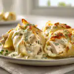 Creamy Chicken Alfredo Stuffed Shells (Easy Dinner)