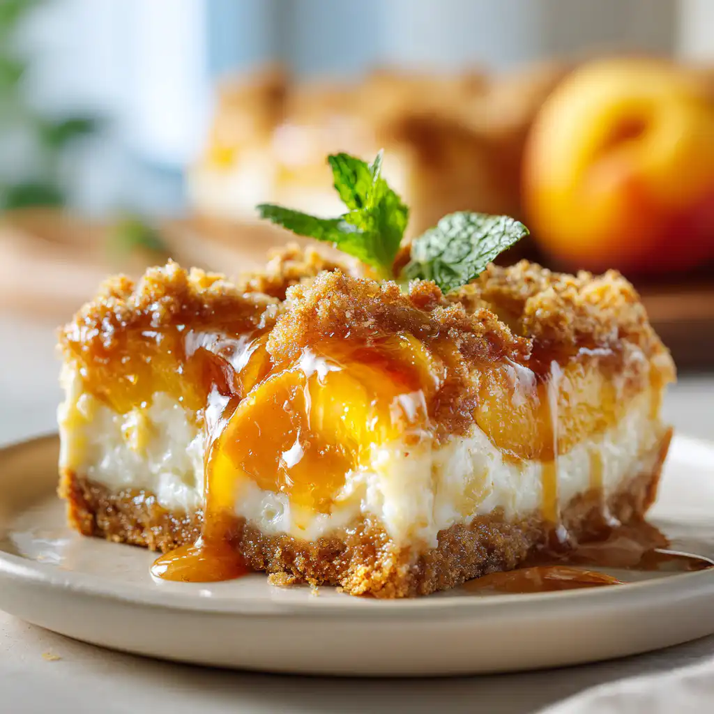 Peach Cobbler Cheesecake Bars: A Summery Dessert Twist
