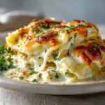 Creamy Garlic Chicken Ravioli Bake (Easy Dinner)