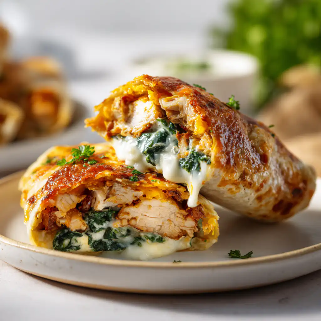 Crispy Air Fryer Chicken Mozzarella Wraps (20 Minute Dinner)