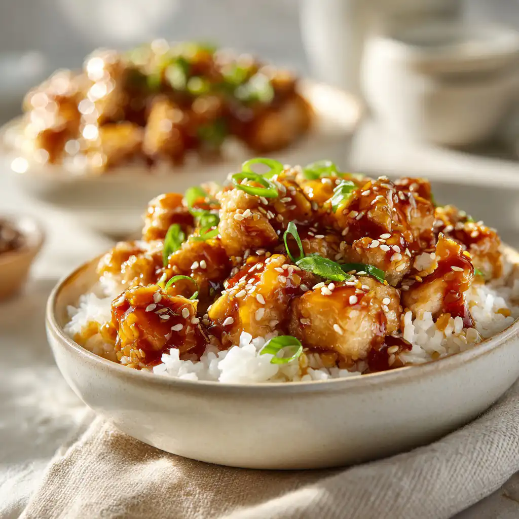 Better Than Takeout Sesame Chicken Rice Bowls