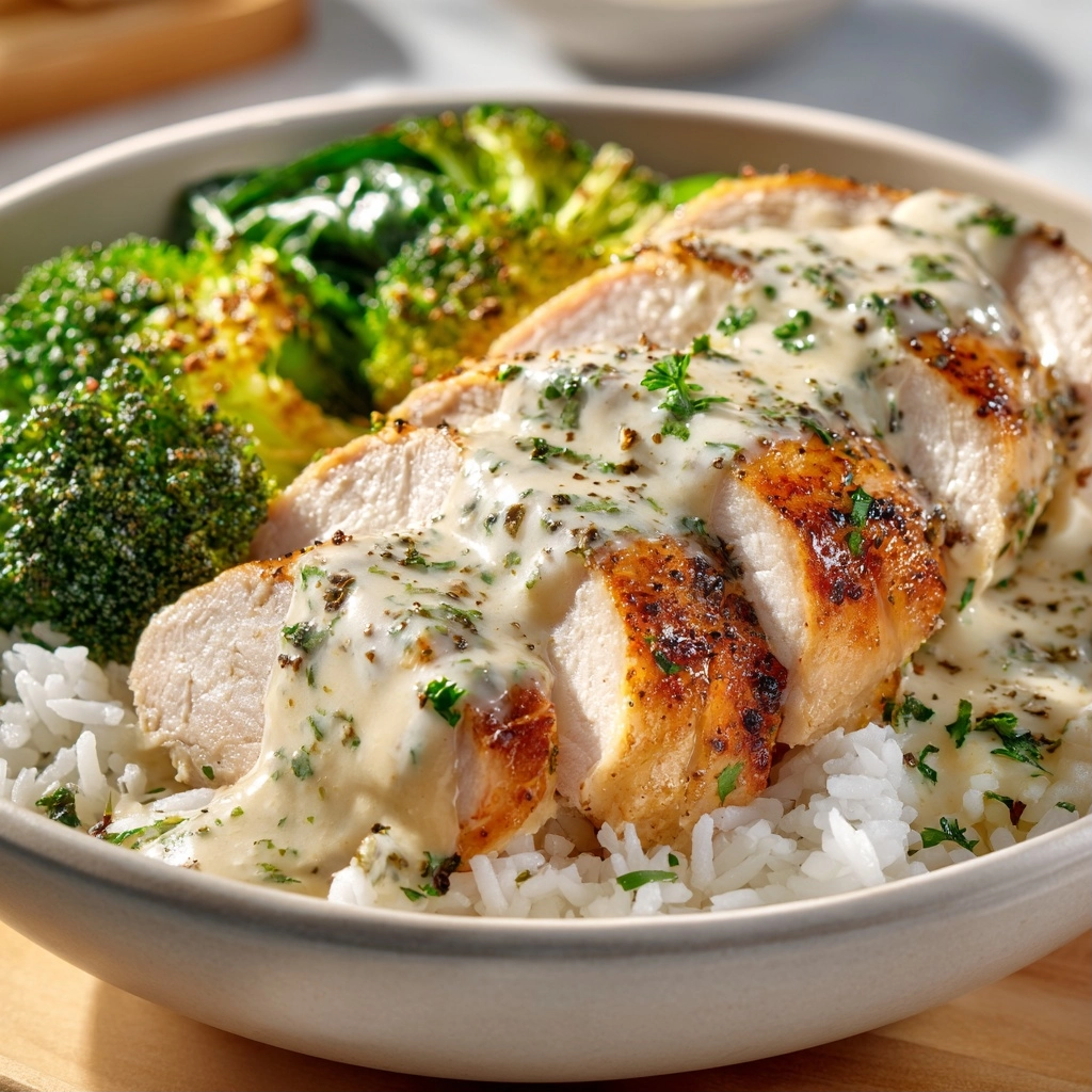 Creamy Garlic Chicken Rice Bowls Family Favorite
