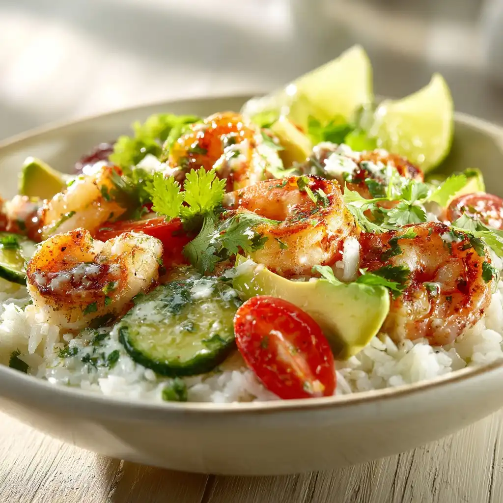 Summer Garlic Butter Shrimp Rice Bowls Light Dinner
