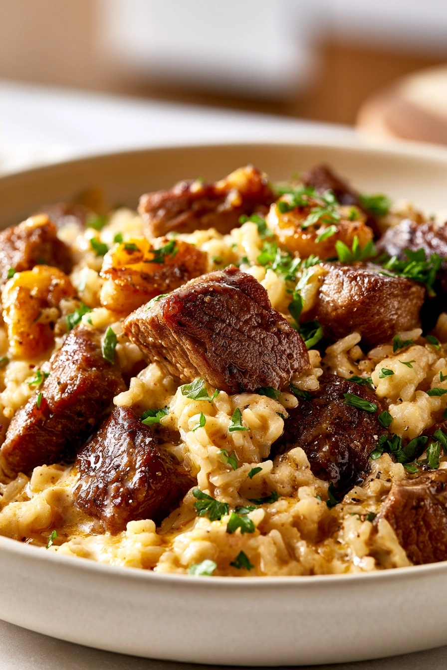 One-Pot Creamy Garlic Beef and Rice 3 image 1781459104841
